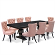Pemberly Row 9-Piece Dining Set in Sand Blasting Black Finish