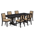 Pemberly Row 7-Piece Wood Dining Table Set in Black Finish