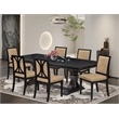 Pemberly Row 7-Piece Wood Dining Table Set in Black Finish