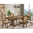 Pemberly Row 5-Piece Dining Table Set in Walnut Finish with Acacia Wood