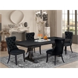 Pemberly Row 5-Piece Modern Dining Set in Sand Blasting Black Finish