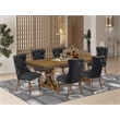 Pemberly Row 7-Piece Dining Set with Acacia Wood Table in Walnut Finish