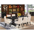Pemberly Row 9-Piece Kitchen Dining Set in Wood Black Finish