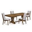 Pemberly Row 5-Pc Extendable Wood Dining Table Set in Walnut Finish
