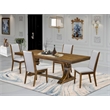 Pemberly Row 5-Pc Extendable Wood Dining Table Set in Walnut Finish