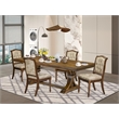 Pemberly Row 5-Piece Extendable Kitchen Table Set in Walnut