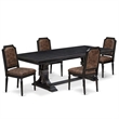 Pemberly Row 5-Piece Wooden Dining Table Set in Black Finish