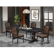 Pemberly Row 5-Piece Wooden Dining Table Set in Black Finish