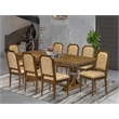 Pemberly Row 9-Piece Dining Table Set in Walnut Finish