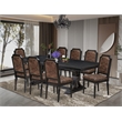 Pemberly Row 9-Piece Modern Dining Table Set in Black Acacia Wood