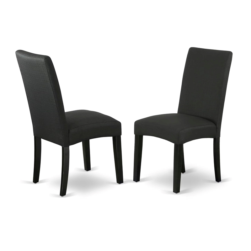 Pemberly Row 7-Piece Kitchen Table Set with Wood in Black Finish