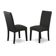 Pemberly Row 7-Piece Kitchen Table Set with Wood in Black Finish
