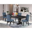 Pemberly Row 5-Piece Black Wood Dining Table Set with Upholstered Chairs