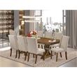 Pemberly Row 9-Piece Walnut Dining Room Set with Table and Upholstered Chairs