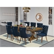 Pemberly Row 9-Piece Dining Set with Walnut Finish Acacia Wood Table