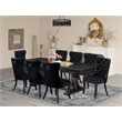 Pemberly Row 9-Piece Dining Room Set in Wood and Black Finish