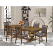 Pemberly Row 7-Piece Dining Set with Acacia Wood in Walnut Finish