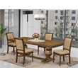 Pemberly Row 5-Piece Acacia Wood Dining Set in Walnut Finish