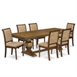 Pemberly Row 7-Piece Acacia Wood Dining Set in Walnut Finish