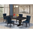 Pemberly Row 5-Piece Wooden Dining Set in Black Finish