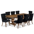 Pemberly Row 9-Piece Acacia Dining Set in Antique Walnut Finish