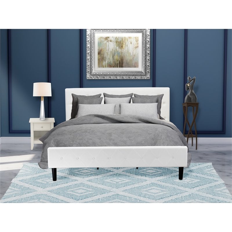 Pemberly Row 2-Piece Wood King Bedroom Set in Butter Cream Finish