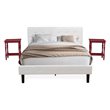 Pemberly Row 3-Piece Wood Queen Bedroom Set in White and Burgundy