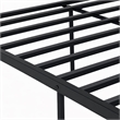 Pemberly Row Metal Queen Bed Frame with Headboard in Black Finish