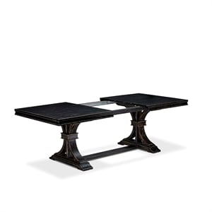 Pemberly Row 9-Piece Mid Century Modern Dining Set in Black Wood Finish