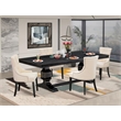 Pemberly Row 5-Piece Kitchen Dining Set Acacia Wood Black Finish
