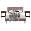 Pemberly Row 3-Piece Wood Queen Bedroom Set in Brown Taupe and Jacobean