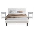 Pemberly Row 3-Piece Queen Bedroom Set with Wood Bed Frame in White/Urban Gray