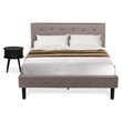 Pemberly Row 2-Piece Full Bedroom Set with Wood Frame in Taupe Brown/Black