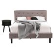Pemberly Row 2-Piece Queen Bedroom Set with Wood Frame in Taupe Brown/Black