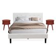 Pemberly Row 3-Piece Wood Queen Bedroom Set in White/Burgundy Finish