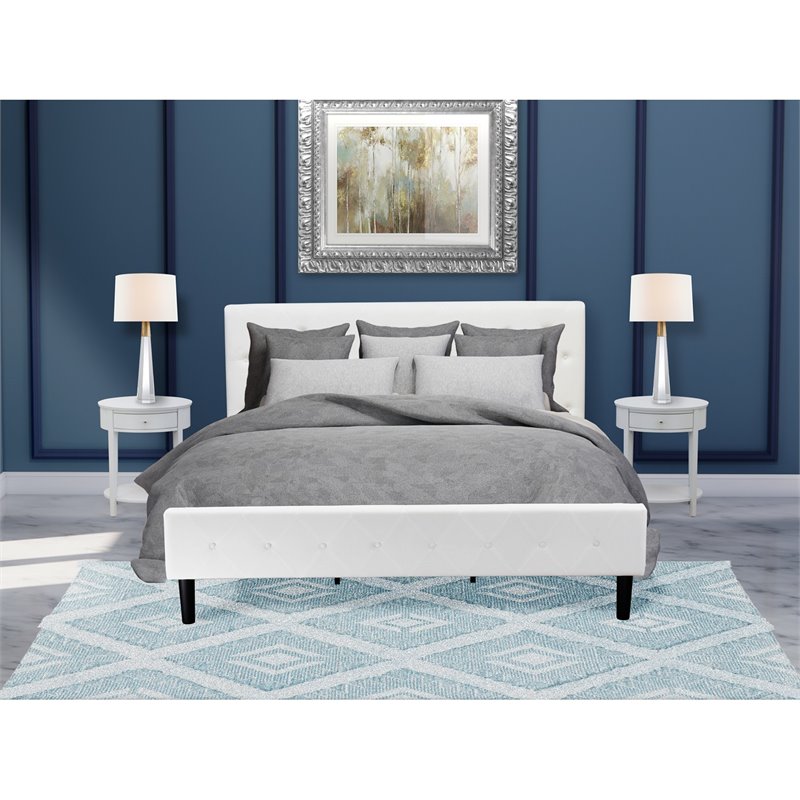 Pemberly Row 3-Piece Wooden King Bedroom Set in White and Urban Gray