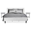 Pemberly Row 3-Piece Wooden King Bedroom Set in White and Urban Gray