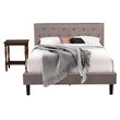Pemberly Row 2-Piece Wood Queen Bedroom Set in Brown Taupe Mahogany