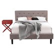 Pemberly Row 2-Piece Wood Queen Bedroom Set in Brown Taupe Burgundy