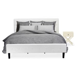 Pemberly Row 2-Piece King Bedroom Set with Wood Frame in White