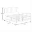 Pemberly Row Traditional Metal Full Bed Frame with White Finish