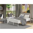 Pemberly Row Metal Queen Platform Bed Frame with White Finish