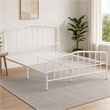 Pemberly Row Metal Queen Platform Bed Frame with White Finish