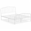 Pemberly Row Metal Queen Platform Bed Frame with White Finish