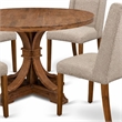 Pemberly Row 7-Piece Dining Table Set with Linen Chairs in Walnut Finish