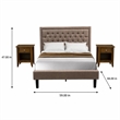 Pemberly Row 3-Piece Full Bedroom Set in Wood and Khaki Finish