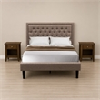 Pemberly Row 3-Piece Full Bedroom Set in Wood and Khaki Finish