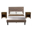 Pemberly Row 3-Piece Full Bedroom Set in Wood and Khaki Finish