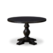 Pemberly Row 5-Piece Round Dining Set in Sand-Blasted Black Finish