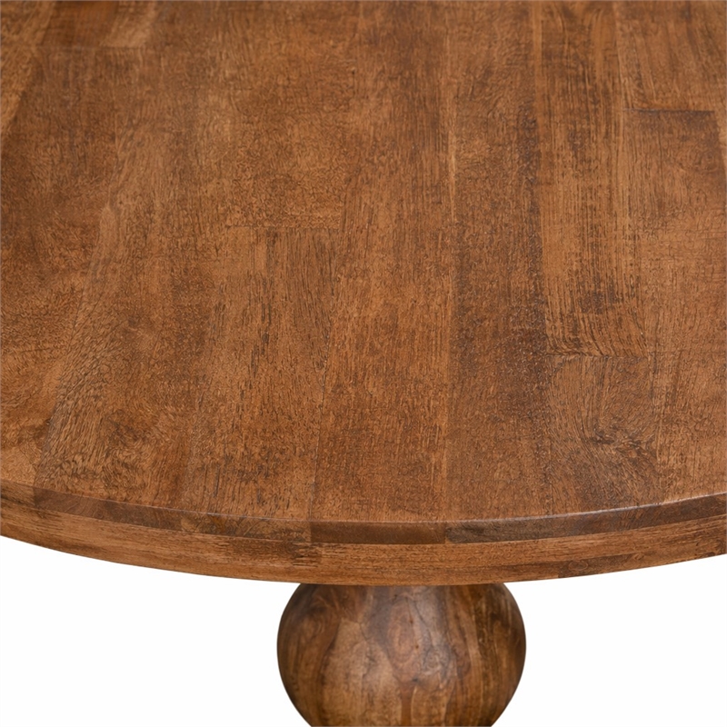 Pemberly Row 5-Piece Walnut Finish Dining Set with Faux Leather Chairs